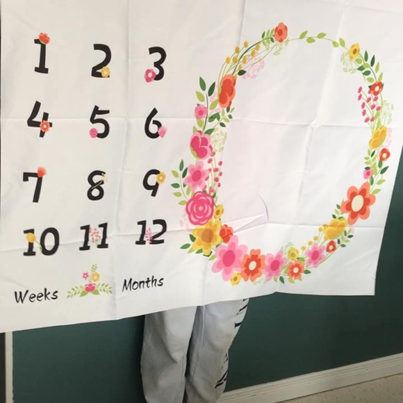 Baby milestone cover for on floor. - Picture 1 of 2